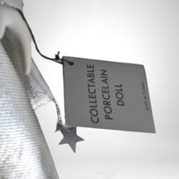 Vintage Silver and Black 17" Harlequin Pierrot Jester Doll