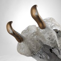 Vintage Silver Harlequin, Clown Doll on Moon Hanging Decor