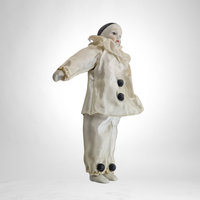 Vintage Porcelain 8" Pierrot Clown Doll