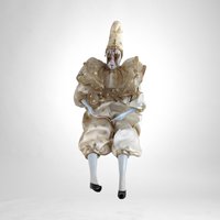 Vintage Harlequin 14" Doll In Gold