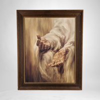 1967 J Reed "Come Unto Me" Framed Lithograph | Religious Art | Vintage Print (16x13")