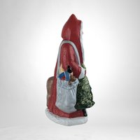 Vintage 11" Hand-Painted Ceramic Santa with Reindeer Figure - Holiday Decor, Christmas Collectible, Retro Festive Figurine