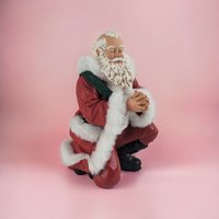 Vintage Santa On One Knee Figure, 7"