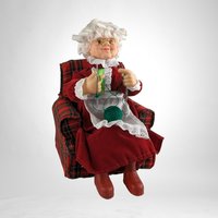 1990s Gemmy Animated Knitting Mrs. Claus in Chair