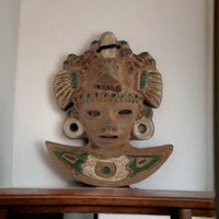 Vintage Terrcotta Aztec Mask 8" Wall Decor