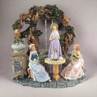 Vintage Tabletop Fountain | Musical Tea Party Scene | Collector's Item