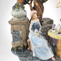 Vintage Tabletop Fountain | Musical Tea Party Scene | Collector's Item