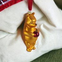 Vintage Classic Pooh Baby's First Christmas Blown Glass Ornament