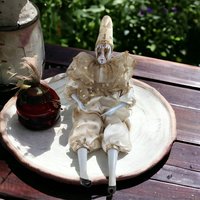 Vintage Harlequin 14" Doll In Gold