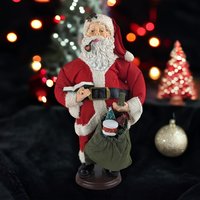 Vintage 10" Santa Figure, Stiff Fabric