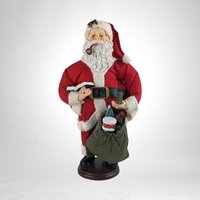 Vintage 10" Santa Figure, Stiff Fabric