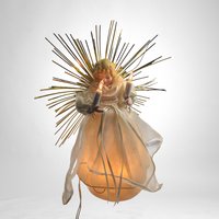 Vintage Light Up Ivory and Gold Angel Tree Topper | Illuminated Christmas Decor | Elegant Holiday Accent | Perfect Gift for Angel Collectors