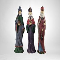 Set of 3 1993 10" Ceramic Wisemen Figurines - Nativity Scene Figures, Christmas Decor, Vintage Collectible