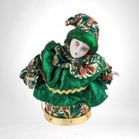 Vintage Pierrot Clown Harlequin Animated Music Box