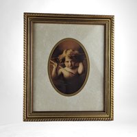 Vintage Cupid Awake and Cupid Asleep Framed Prints, MB Parkinson (11x13")