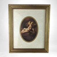Vintage Cupid Awake and Cupid Asleep Framed Prints, MB Parkinson (11x13")