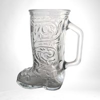 Vintage Glass Cowboy Boot Mug