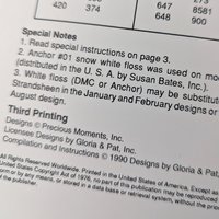 1990 Precious Moments Cross Stitch Designs by Gloria and Pat