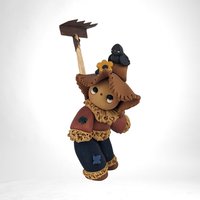 Vintage Handmade Clay Fall Farmer Figurines