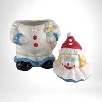 Vintage Ceramic Starry Eyed Clown Cookie Jar | Collectible Kitchen Decor | Fun Cookie Storage | Unique Gift for Collectors