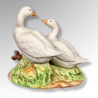 Vintage Homco Geese Family Figurine 1459