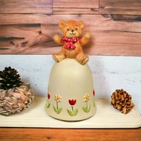 1979 Enesco Rigglets Ceramic Bell with Bear