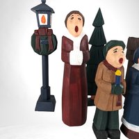 Vintage Wooden 6 Piece Caroler Set