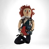 Vintage Folk Art Country Folk Signed 22" Raggedy Ann Doll