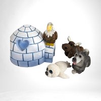 Vintage Alaskan 7 Piece Nativity Set