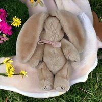 Vintage Long Earred Plush 9" Jointed Rabbit