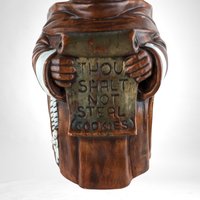Vintage Treasure Craft Monk Cookie Jar | "Thou Shalt Not Steal Cookies" |  Humorous