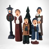 Vintage Wooden 6 Piece Caroler Set