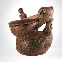 Vintage Ceramic Pelican Cookie Jar