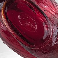 Vnitage Fenton Ruby Red Glass Swan Trinket Bowl