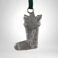 Set of 19 Vintage Pewter Christmas Ornaments | Candy Cane, Wreath, and Stocking Designs | Classic Holiday Decor for Festive Celebrations