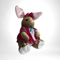 Vintage 14-Inch Plush Velveteen Rabbit - Adorable Christmas Decor, Soft Holiday Toy, Gift for Rabbit Lovers and Collectors