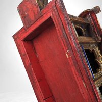 Vintage Handcrafted Wood and Glass Thai Spirit House