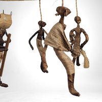 Vintage African Banana Leaf Mobile Decor