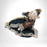 Vintage Musical Jester Doll in Green