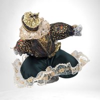 Vintage Musical Jester Doll in Green