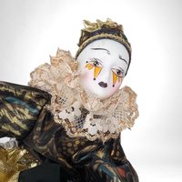 Vintage Musical Jester Doll in Green