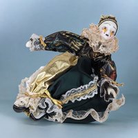 Vintage Musical Jester Doll in Green