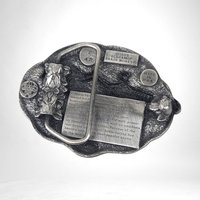 1985 Bergemot Brass Works Racing Horses Belt Buckle