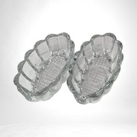 Pair of Vintage Princess House Clear Glass Spoon Holders