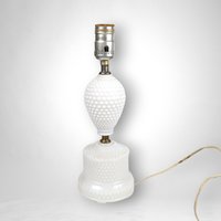 Hobnail Vintage Milk Glass Lamp