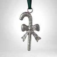 Set of 19 Vintage Pewter Christmas Ornaments | Candy Cane, Wreath, and Stocking Designs | Classic Holiday Decor for Festive Celebrations