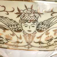 Lefton Angel Hand Painted Pedestal Cup and Saucer Set TK20583
