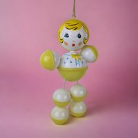Vintage Sanitoy Plastic Rattle Doll, Crib Toy