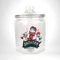 Vintage Anchor Hocking Snowden and Friends Raggedy Ann and Andy Clear Glass Cookie Jar