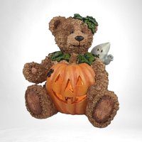 Vintage Halloween Teddy Bear and Ghost Light